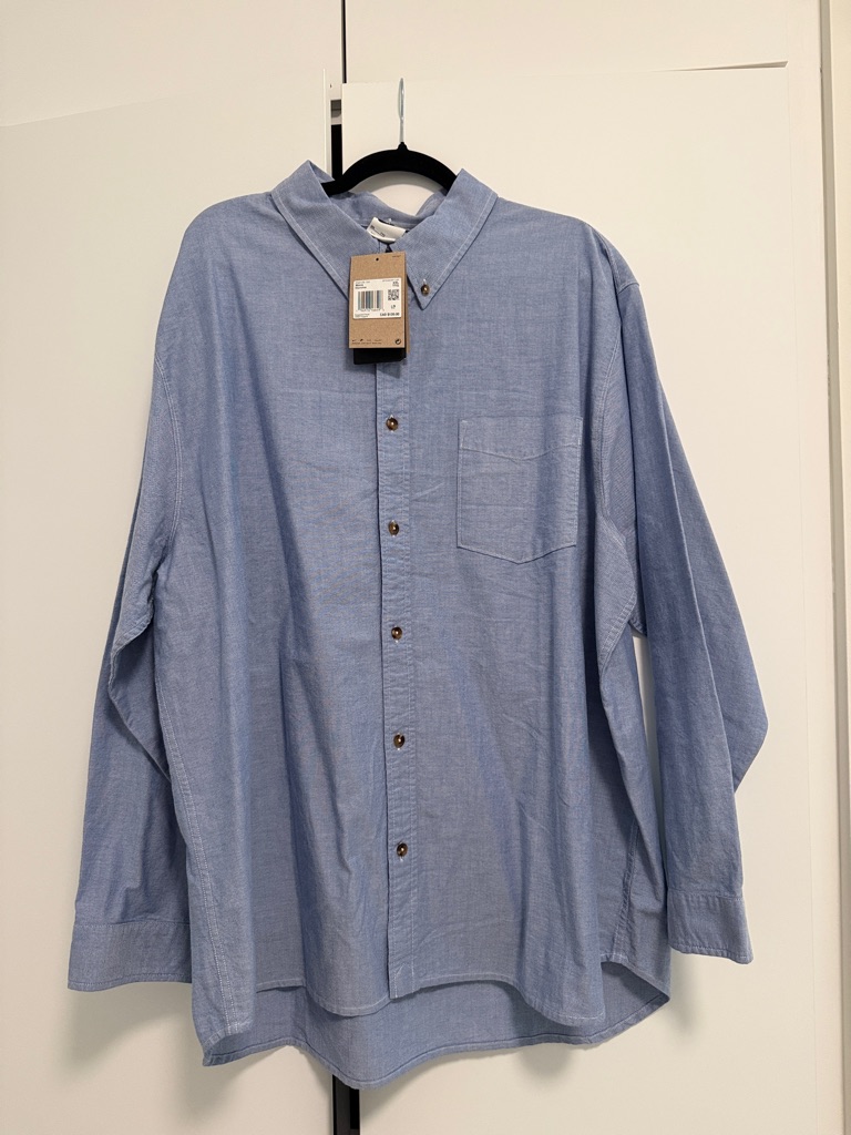 Men's Nike Sb Light Blue Button-Down Cotton Shirt